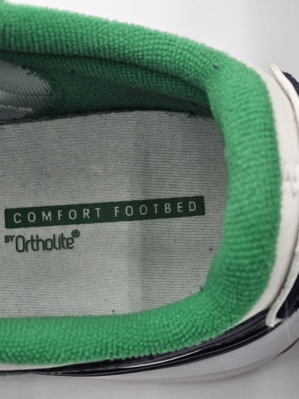 Reebok Fort Racer Classic Mens 8.5 Sneakers White Green Navy Ortholite Comfort - Picture 8 of 10